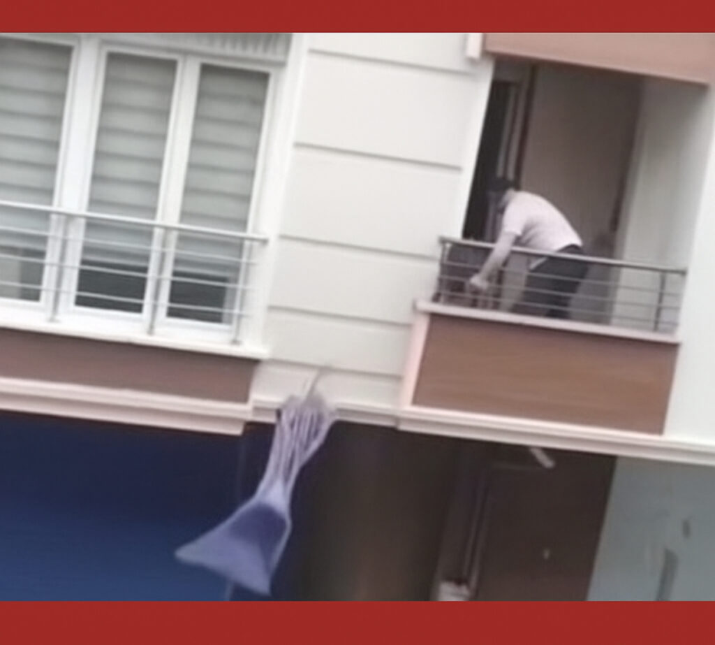 واقعة صادمة لرجل يتعرض للسقوط من شرفة أثناء خلاف أسري